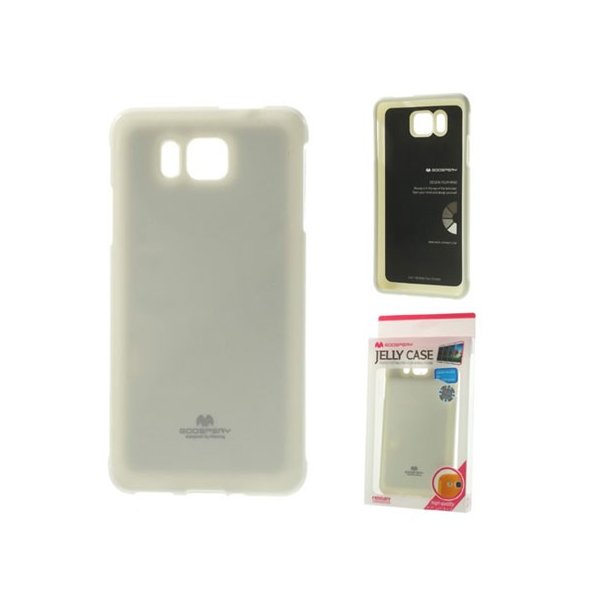 CUSTODIA GEL TPU SILICONE per SAMSUNG G850 GALAXY ALPHA COLORE BIANCO LUCIDO CON GLITTER ALTA QUALITA' MERCURY BLISTER