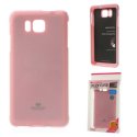 CUSTODIA GEL TPU SILICONE per SAMSUNG G850 GALAXY ALPHA COLORE ROSA LUCIDO CON GLITTER ALTA QUALITA' MERCURY BLISTER