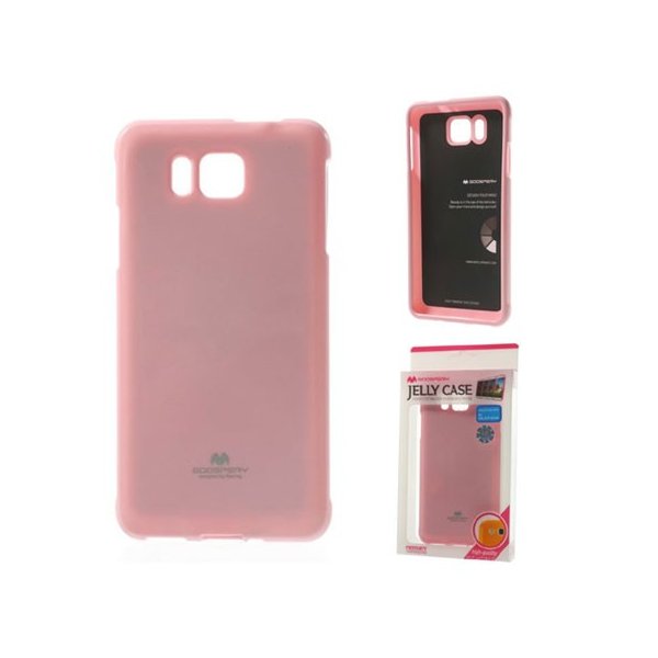 CUSTODIA GEL TPU SILICONE per SAMSUNG G850 GALAXY ALPHA COLORE ROSA LUCIDO CON GLITTER ALTA QUALITA' MERCURY BLISTER