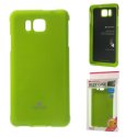 CUSTODIA GEL TPU SILICONE per SAMSUNG G850 GALAXY ALPHA COLORE VERDE LUCIDO CON GLITTER ALTA QUALITA' MERCURY BLISTER