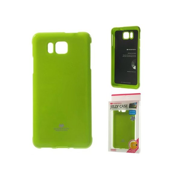 CUSTODIA GEL TPU SILICONE per SAMSUNG G850 GALAXY ALPHA COLORE VERDE LUCIDO CON GLITTER ALTA QUALITA' MERCURY BLISTER