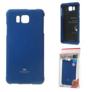 CUSTODIA GEL TPU SILICONE per SAMSUNG G850 GALAXY ALPHA COLORE BLU LUCIDO CON GLITTER ALTA QUALITA' MERCURY BLISTER