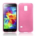 CUSTODIA TPU SILICONE per SAMSUNG G800 GALAXY S5 MINI COLORE ROSA EFFETTO METALLICO