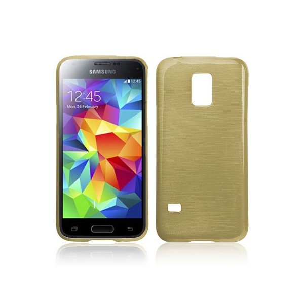 CUSTODIA TPU SILICONE per SAMSUNG G800 GALAXY S5 MINI COLORE ORO EFFETTO METALLICO