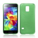 CUSTODIA TPU SILICONE per SAMSUNG G800 GALAXY S5 MINI COLORE VERDE EFFETTO METALLICO