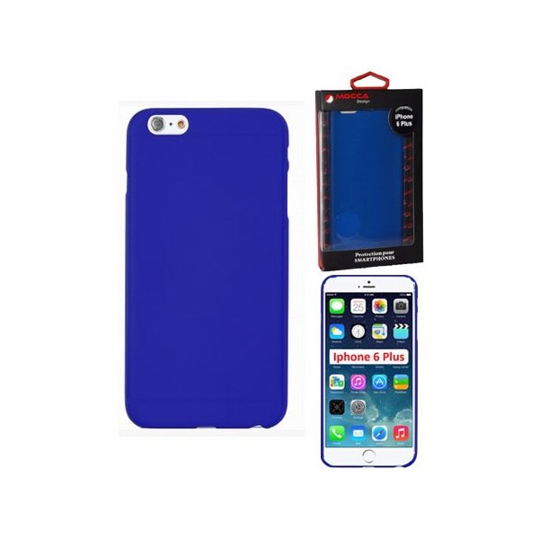 CUSTODIA GEL TPU SILICONE per APPLE IPHONE 6 PLUS, IPHONE 6S PLUS 5.5" POLLICI COLORE BLU ALTA QUALITA' MOCCA BLISTER