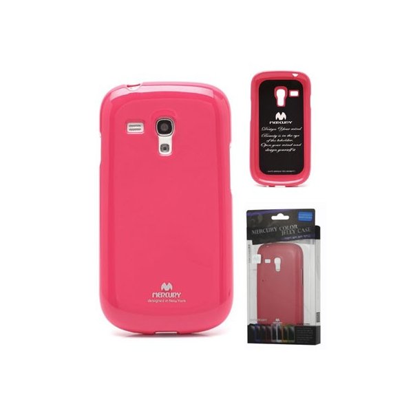 CUSTODIA GEL TPU SILICONE per SAMSUNG I8190 GALAXY S3 MINI FUCSIA LUCIDO CON GLITTER ALTA QUALITA' MERCURY BLISTER