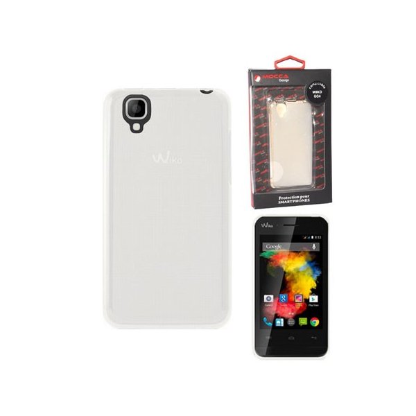 CUSTODIA GEL TPU SILICONE per WIKO GOA COLORE BIANCO-TRASPARENTE ALTA QUALITA' MOCCA BLISTER