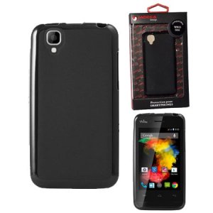 CUSTODIA GEL TPU SILICONE per WIKO GOA COLORE NERO ALTA QUALITA' MOCCA BLISTER