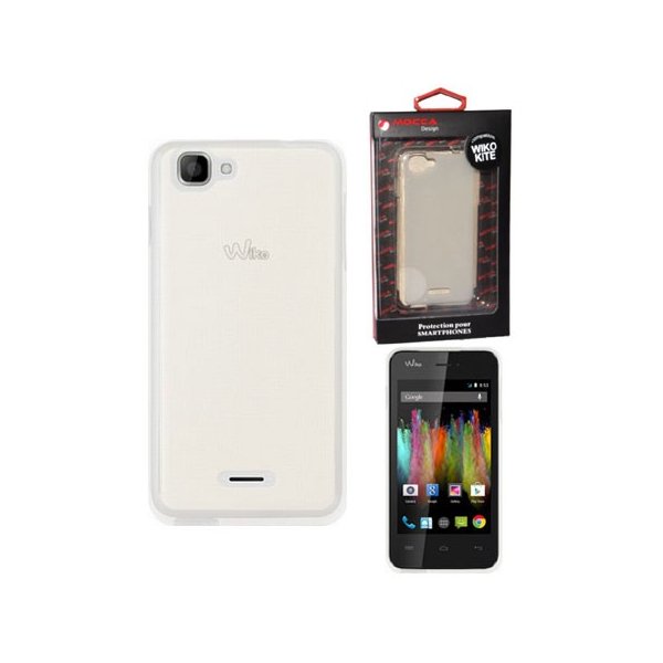 CUSTODIA GEL TPU SILICONE per WIKO KITE 4G COLORE BIANCO-TRASPARENTE ALTA QUALITA' MOCCA BLISTER