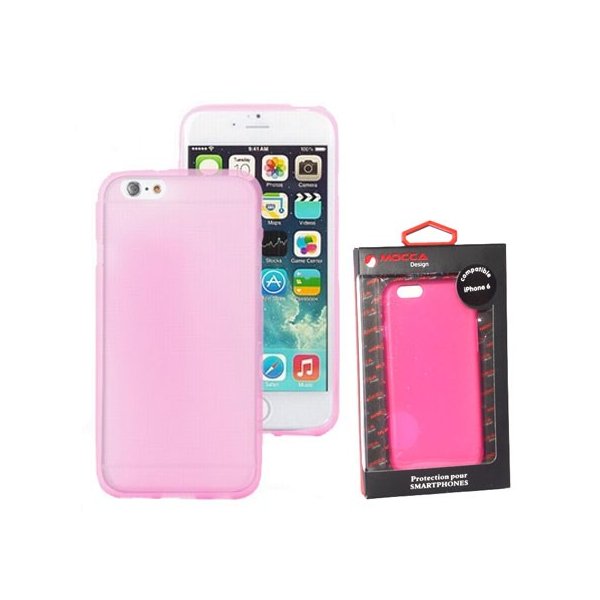 CUSTODIA GEL TPU SILICONE per APPLE IPHONE 6, IPHONE 6S 4.7" POLLICI COLORE ROSA ALTA QUALITA' MOCCA BLISTER