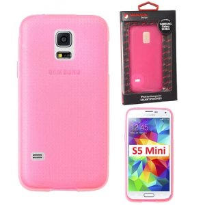 CUSTODIA GEL TPU SILICONE per SAMSUNG G800 GALAXY S5 MINI COLORE ROSA ALTA QUALITA' MOCCA BLISTER