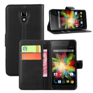 CUSTODIA FLIP ORIZZONTALE PELLE per WIKO BLOOM CON STAND, TASCHE PORTA CARTE E CHIUSURA MAGNETICA COLORE NERO