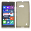 CUSTODIA GEL TPU SILICONE per NOKIA LUMIA 730 DUAL SIM, LUMIA 735 COLORE NERO TRASPARENTE