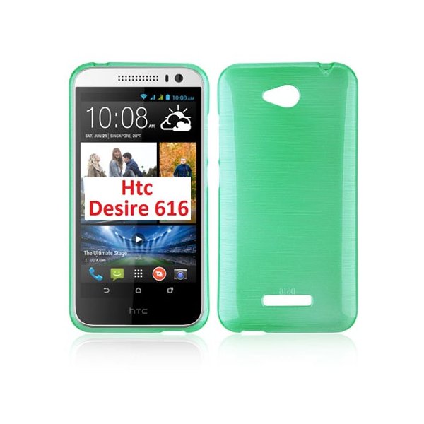 CUSTODIA GEL TPU SILICONE per HTC DESIRE 616 COLORE VERDE EFFETTO METALLICO