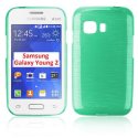 CUSTODIA GEL TPU SILICONE per SAMSUNG G130 GALAXY YOUNG 2 COLORE VERDE EFFETTO METALLICO