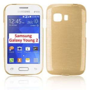 CUSTODIA GEL TPU SILICONE per SAMSUNG G130 GALAXY YOUNG 2 COLORE ORO EFFETTO METALLICO