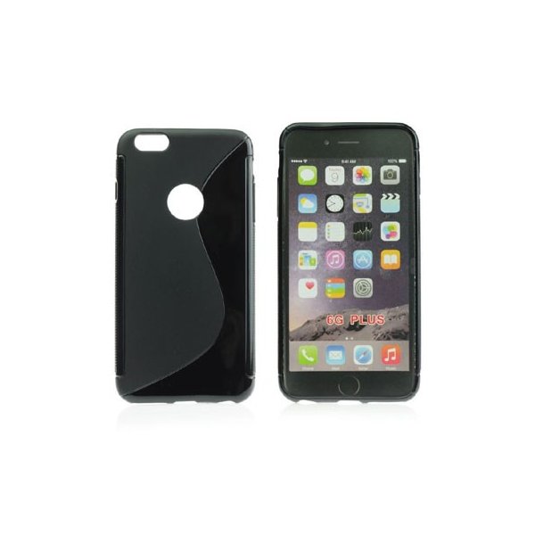 CUSTODIA GEL TPU SILICONE DOUBLE per APPLE IPHONE 6 PLUS, IPHONE 6S PLUS 5.5" POLLICI COLORE NERO