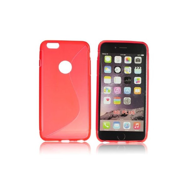 CUSTODIA GEL TPU SILICONE DOUBLE per APPLE IPHONE 6 PLUS, IPHONE 6S PLUS 5.5" POLLICI COLORE ROSSO