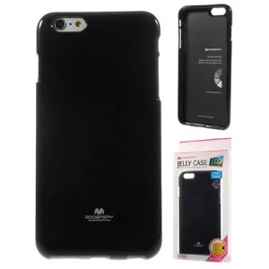 CUSTODIA GEL TPU SILICONE per APPLE IPHONE 6, IPHONE 6S 4.7" POLLICI COLORE NERO LUCIDO ALTA QUALITA' MERCURY BLISTER