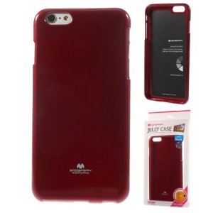 CUSTODIA GEL TPU SILICONE per APPLE IPHONE 6, IPHONE 6S 4.7" POLLICI COLORE ROSSO LUCIDO ALTA QUALITA' MERCURY BLISTER