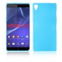 CUSTODIA TPU SILICONE per SONY XPERIA Z3 COLORE BLU EFFETTO METALLICO