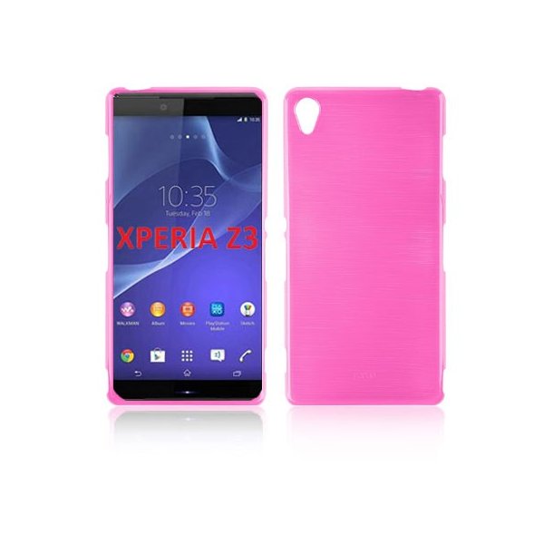 CUSTODIA TPU SILICONE per SONY XPERIA Z3 COLORE ROSA EFFETTO METALLICO