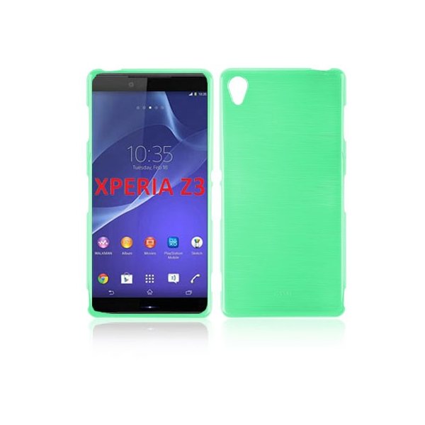 CUSTODIA TPU SILICONE per SONY XPERIA Z3 COLORE VERDE EFFETTO METALLICO