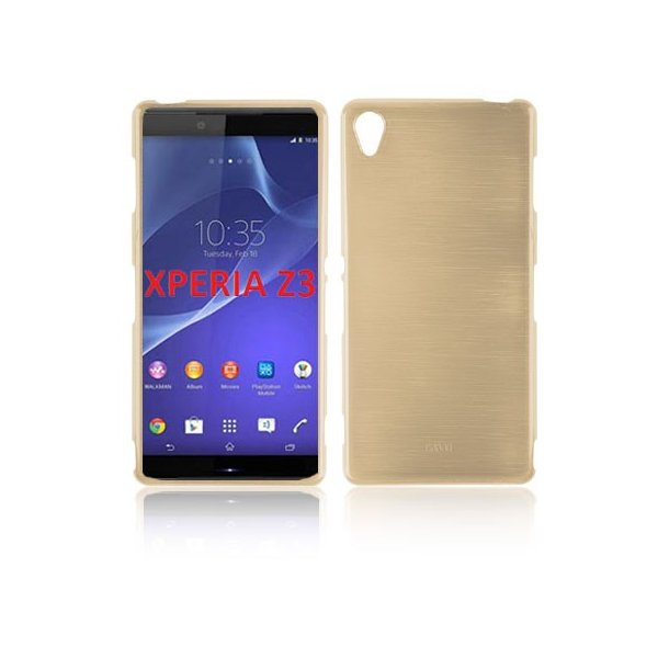 CUSTODIA TPU SILICONE per SONY XPERIA Z3 COLORE ORO EFFETTO METALLICO