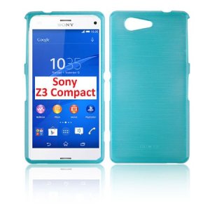 CUSTODIA GEL TPU SILICONE per SONY XPERIA Z3 COMPACT D5803, D5833 COLORE BLU EFFETTO METALLICO