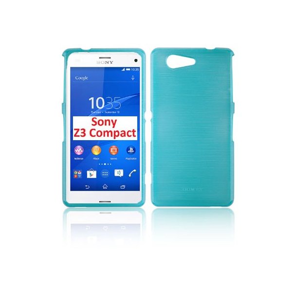 CUSTODIA GEL TPU SILICONE per SONY XPERIA Z3 COMPACT D5803, D5833 COLORE BLU EFFETTO METALLICO