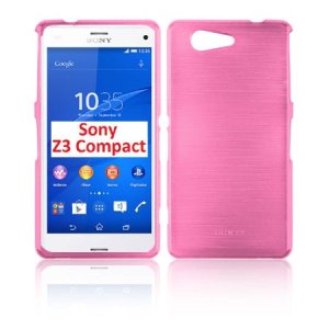 CUSTODIA GEL TPU SILICONE per SONY XPERIA Z3 COMPACT D5803, D5833 COLORE ROSA EFFETTO METALLICO