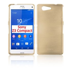 CUSTODIA GEL TPU SILICONE per SONY XPERIA Z3 COMPACT D5803, D5833 COLORE ORO EFFETTO METALLICO