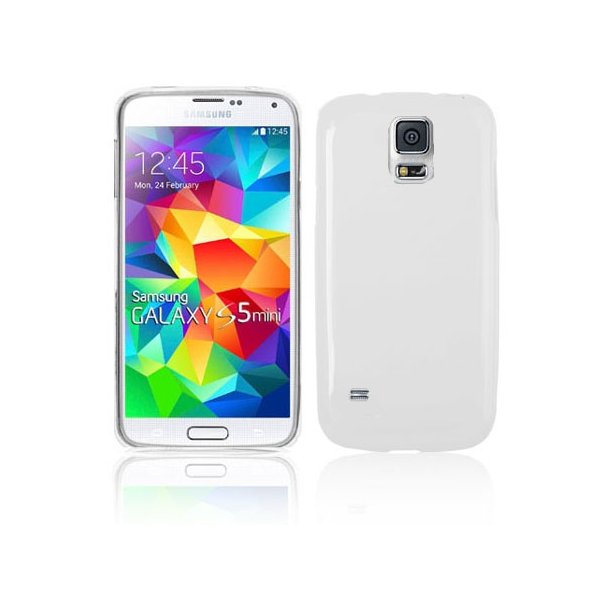 CUSTODIA GEL TPU SILICONE LUCIDA per SAMSUNG G800 GALAXY S5 MINI COLORE BIANCO