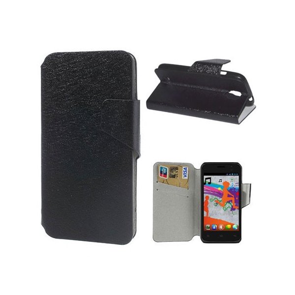 CUSTODIA FLIP ORIZZONTALE SLIM per NGM FORWARD RUN CON STAND, INTERNO IN TPU SILICONE E TASCHE PORTA CARTE COLORE NERO