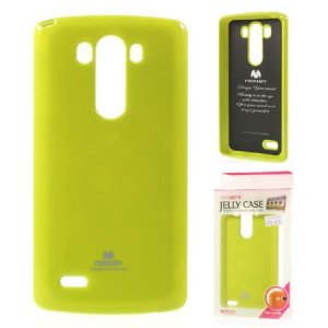 CUSTODIA GEL TPU SILICONE per LG G3s D722, G3s DUAL D728 COLORE VERDE LUCIDO CON GLITTER ALTA QUALITA' MERCURY BLISTER