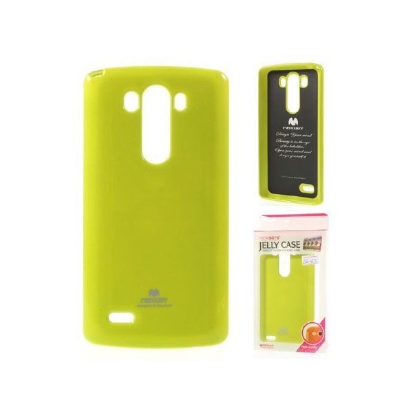 CUSTODIA GEL TPU SILICONE per LG G3s D722, G3s DUAL D728 COLORE VERDE LUCIDO CON GLITTER ALTA QUALITA' MERCURY BLISTER