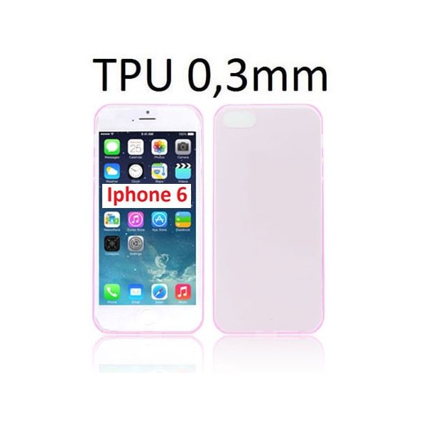 CUSTODIA GEL TPU SILICONE ULTRA SLIM 0,3mm per APPLE IPHONE 6, IPHONE 6S 4.7" POLLICI COLORE ROSA TRASPARENTE