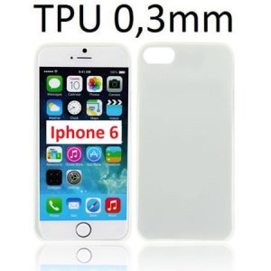 CUSTODIA GEL TPU SILICONE ULTRA SLIM 0,3mm per APPLE IPHONE 6, IPHONE 6S 4.7" POLLICI COLORE BIANCO TRASPARENTE