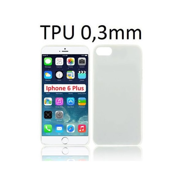 CUSTODIA GEL TPU SILICONE ULTRA SLIM 0,3mm per APPLE IPHONE 6 PLUS, IPHONE 6S PLUS 5.5" POLLICI COLORE BIANCO TRASPARENTE