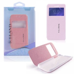 CUSTODIA FLIP ORIZZONTALE per SONY XPERIA C3 D2533, XPERIA C3 DUAL SIM D2502 CON STAND E FINESTRA ID COLORE ROSA ICELAND II