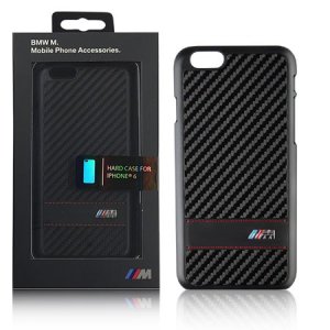 CUSTODIA BACK RIGIDA BMW per APPLE IPHONE 6, IPHONE 6S 4,7" POLLICI COLORE NERO CARBON BMHCP6MCC BLISTER