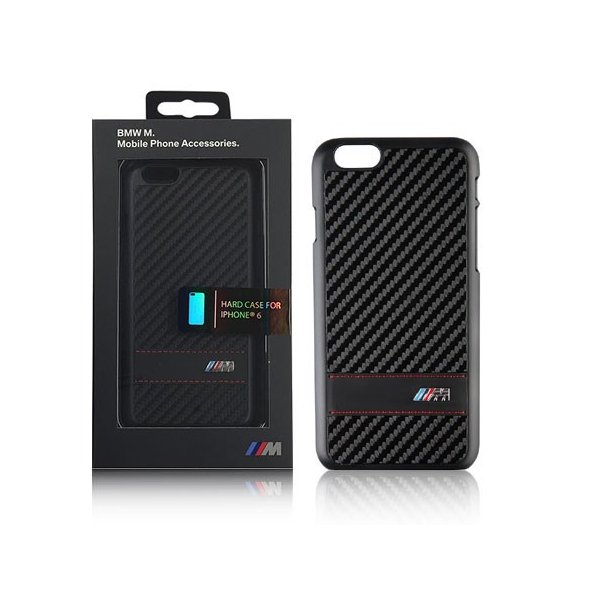 CUSTODIA BACK RIGIDA BMW per APPLE IPHONE 6, IPHONE 6S 4,7" POLLICI COLORE NERO CARBON BMHCP6MCC BLISTER