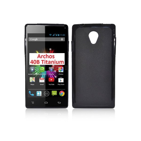 CUSTODIA GEL TPU SILICONE per ARCHOS 40b TITANIUM, 4" POLLICI COLORE NERO