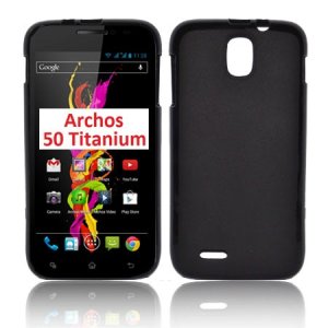 CUSTODIA GEL TPU SILICONE per ARCHOS 50 TITANIUM, 5" POLLICI COLORE NERO