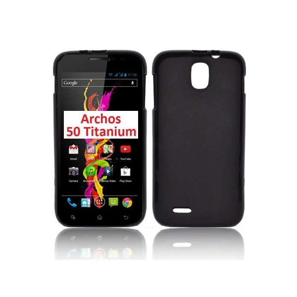 CUSTODIA GEL TPU SILICONE per ARCHOS 50 TITANIUM, 5" POLLICI COLORE NERO