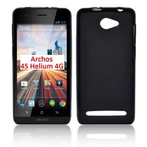 CUSTODIA GEL TPU SILICONE per ARCHOS 45b HELIUM 4G, 4,5" POLLICI COLORE NERO