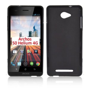 CUSTODIA GEL TPU SILICONE per ARCHOS 50b HELIUM 4G, 5" POLLICI COLORE NERO