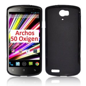 CUSTODIA GEL TPU SILICONE per ARCHOS 50 OXYGEN, 5" POLLICI COLORE NERO