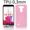 CUSTODIA GEL TPU SILICONE ULTRA SLIM 0,3mm per LG G3s D722, G3s DUAL D728 COLORE ROSA TRASPARENTE